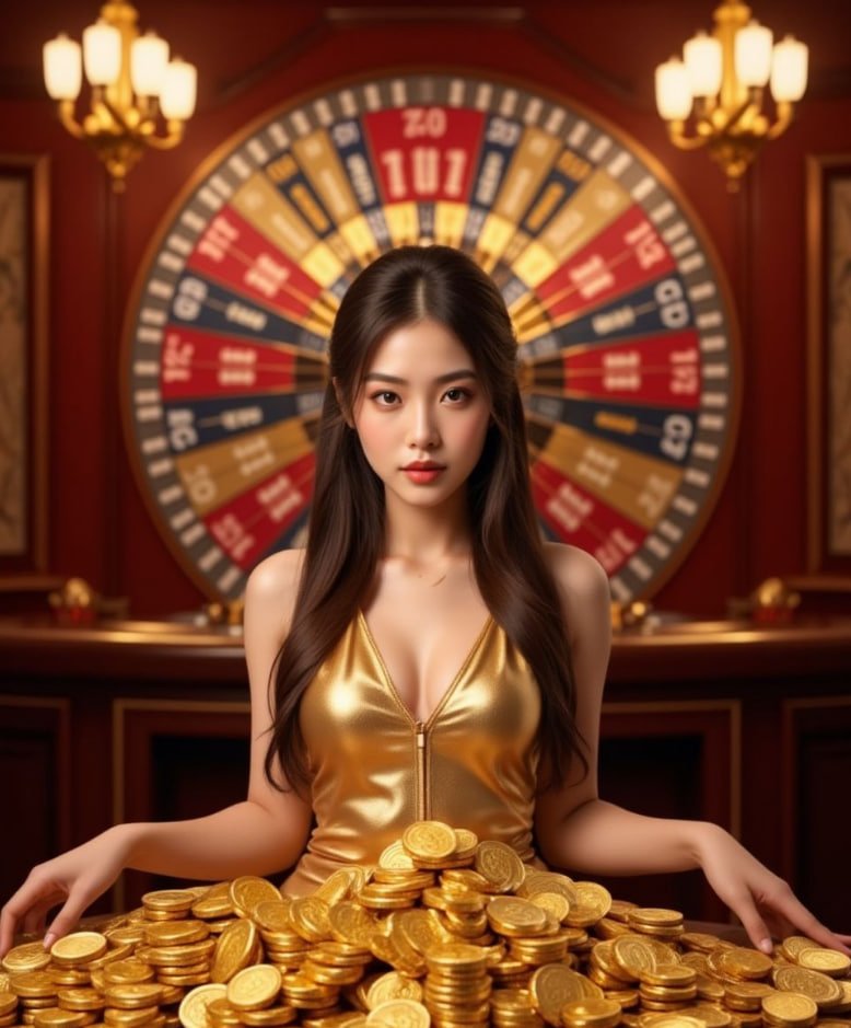 Multi-camera roulette studio with live spinning wheel