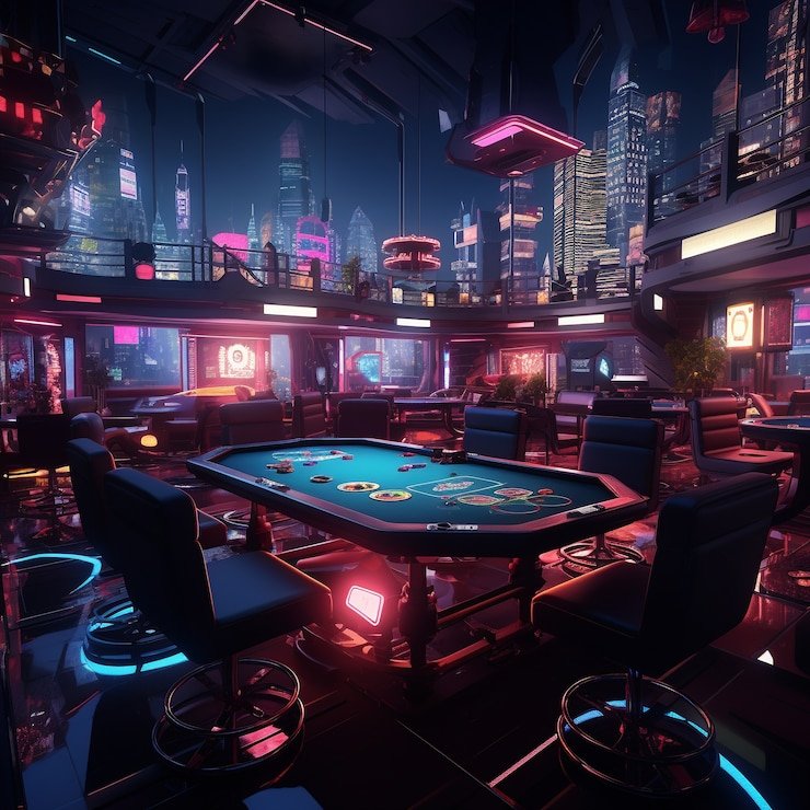Baccarat table with clear banker and player positions